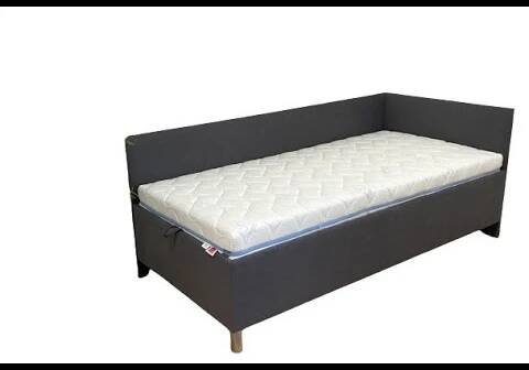 Čalouněná postel s úložným prostorem RYAN 90X200, tmavě šedá - Nábytek REAL