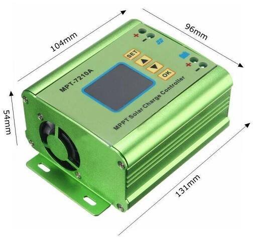 MPT-7210A LCD MPPT Ovladač nabíjení solárního panelu Hliníková slitina Pro lithiovou baterii 24V / 36V / 48V