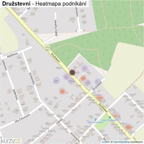 Mapa Družstevní - Firmy v ulici.