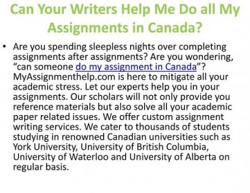 do my assignment for me canada