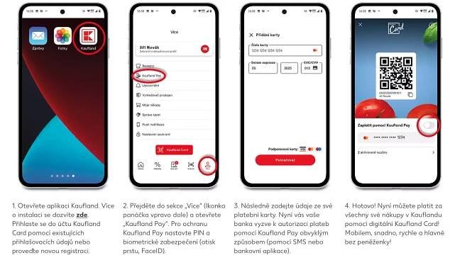 Nastavení služby Kaufland Pay v aplikaci pro zákazníky Kauflandu. Screenshot z webu Kaufland.cz (26. 10. 2022)
