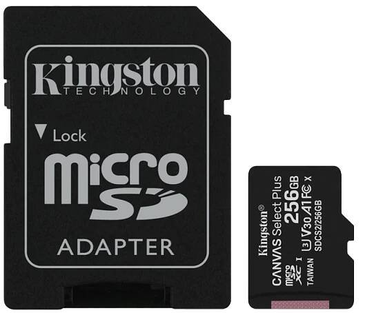 Paměťová karta Kingston microSD 256GB CL10 + adaptér černá - Vodafone.cz