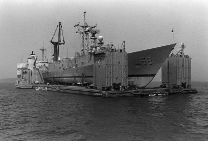 Roberts  prepares to disembark. (PH2 Elliott/U.S. Navy)