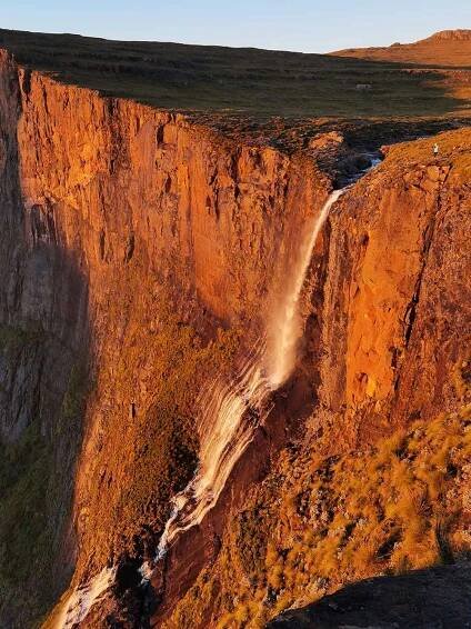 Tugela Falls in Autumn morning light