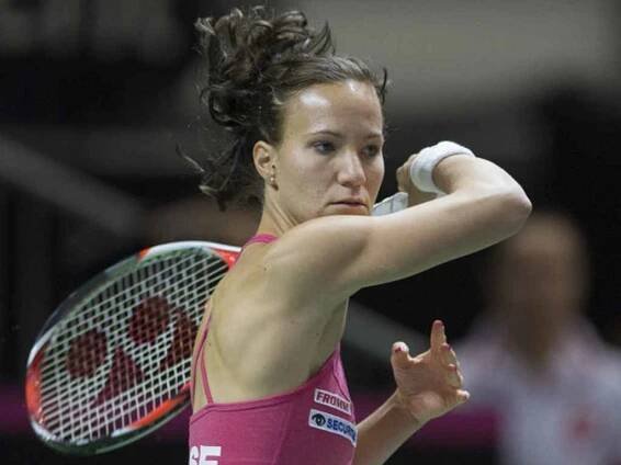 Viktorija Golubicová ve Fed Cupu proti České republice.