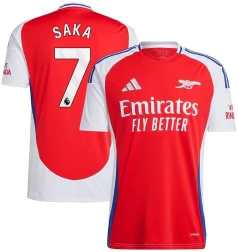 Bukayo Saka Arsenal adidas 2024/25 Home Replica Player Jersey – Red