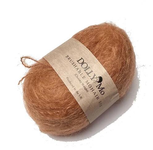 Mohérová příze Brushable Mohair zn. DollyMo - Caramel