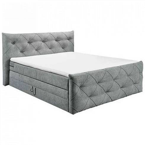 Boxspring postel Tarragona 180x200 cm Šedá | Viame.cz