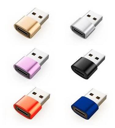 Průchozí redukce USB, micro USB C zlatá