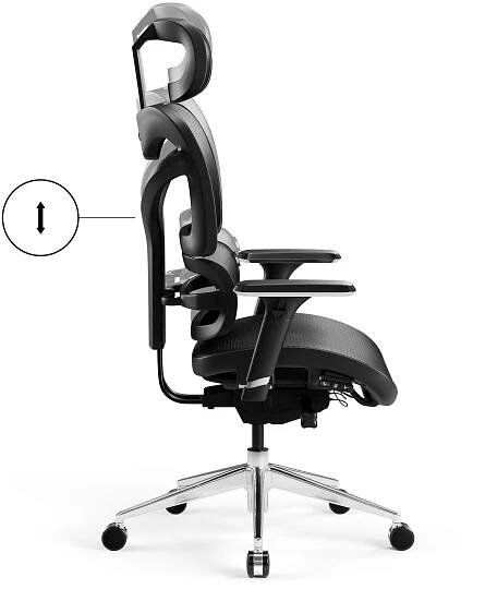 Kancelářská ergonomická židle Diablo V-Commander: černo-šedá
