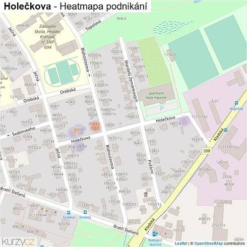Mapa Holečkova - Firmy v ulici.