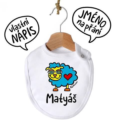Dětský bryndák se jménem na přání OVEČKA