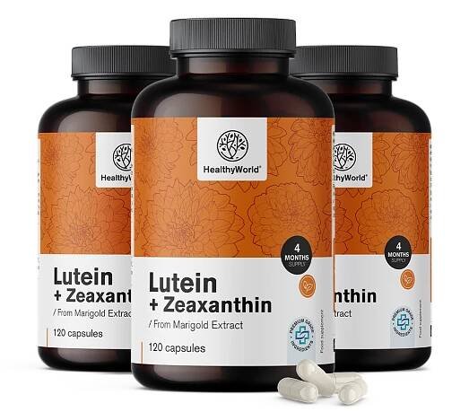 3x Lutein + zeaxanthin, dohromady 360 kapslí - Healthy-World.cz