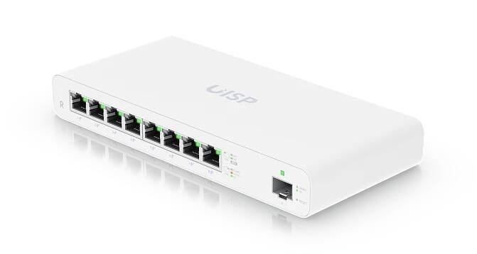 Ubiquiti UISP-R Networks UISP Router router zapojený do sítě Gigabit Ethernet Bílá