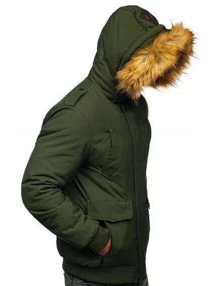 PÁNSKÁ ZIMNÍ BUNDA PARKA ZELENÁ 1770 DENLEY_XL Velikost XL