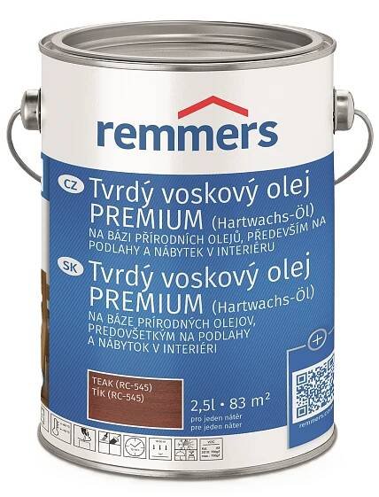 Remmers Tvrdý voskový olej Premium 2,5 l teak od 1 230 Kč