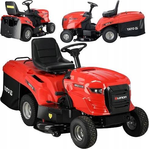 YATO BENZÍNOVÝ ZAHRADNÍ TRAKTOR 14,96 KM, SAMOJÍZDNÁ SEKAČKA S KOŠEM 220 L