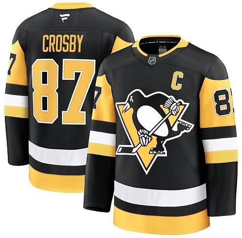 Men's Pittsburgh Penguins Sidney Crosby Fanatics Black Home Premium Jersey
