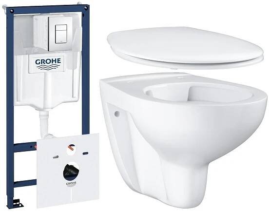Sada podomítkový WC modul Grohe Rapid SL 38827000, záchodová mísa Grohe Bau Ceramic 39427000, 39492000