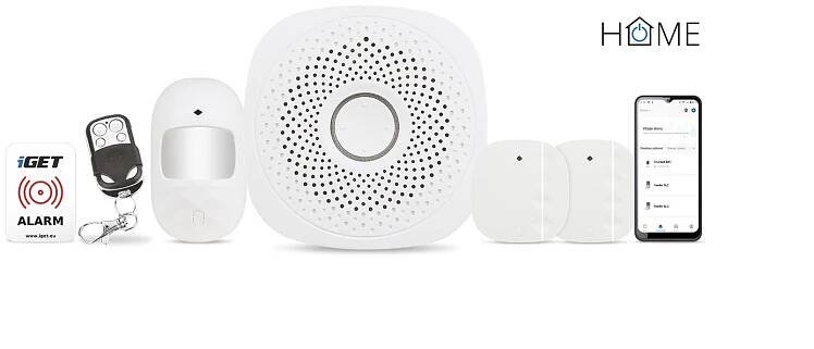 iGET HOME Alarm X1 - inteligentní zabezpečovací systém Wi-Fi, aplikace iGET HOME, set