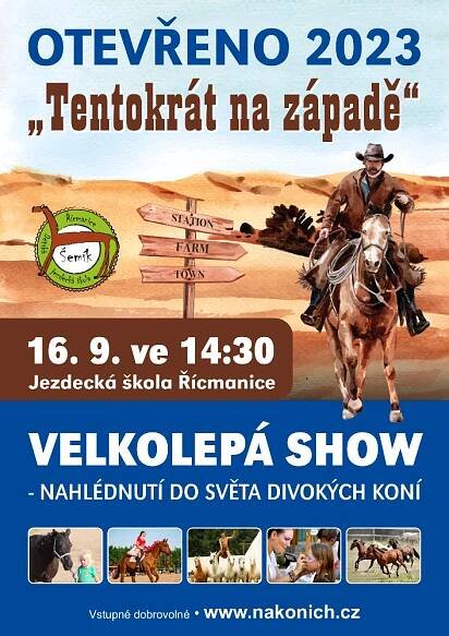Obec Lipovec | Jezdecká škola Řícmanice 'Tentokrát na západě' 16.9.2023 14:30 hodin