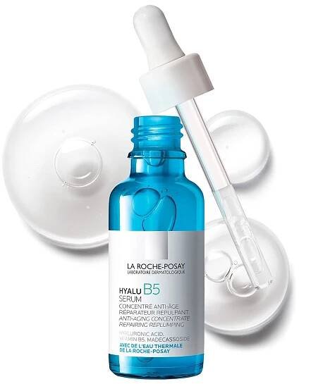 La Roche-Posay Hyalu B5 Pure Hyaluronic Acid Serum for Face, with Vitamin B5, Anti-Aging Serum for Fine Lines and Wrinkles, Hydrating Serum to Plump and Repair Dry Skin, Safe on Sensitive Skin