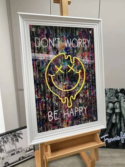Don't Worry Be Happy LED Neon Wall Art