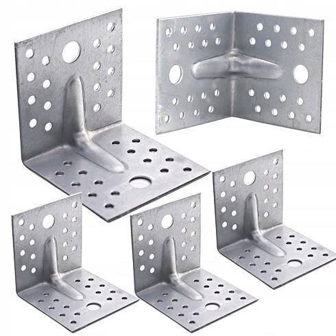 TESAŘSKÝ OCELOVÝ ÚHELNÍK STAVEBNÍ SPOJOVACÍ DŘEVO 80x80x80 mm 5 ks