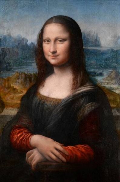 Mona Lisa or Gioconda, full name-portrait of Mrs. Lisa Del Gioconda-painting by Leonardo da Vinci in Louvre Paris, France, oil, Board of poplar, about 1503-1505 Italian artist and inventor of the Renaissance Leonardo da Vinci. — Stock obrázek