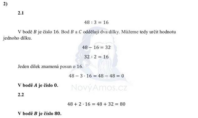 Přijímací test z matematiky na střední školy pro osmileté obory - ostrý 2022- 1. termín- řešení úlohy 2