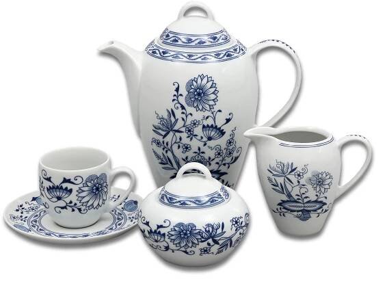 cibulák Henriette 6 ks šálek a podšálek 250 ml kávový vysoký henrieta Saphyr cibulák Thun