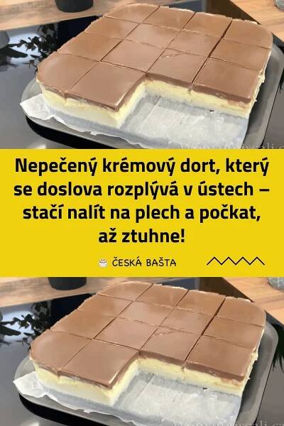 Nepečený krémový dort, který se doslova rozplývá v ústech – stačí nalít na plech a počkat, až ztuhne, 2025