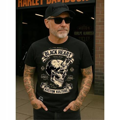 PÁNSKÉ TRIČKO NA MOTORKU HARLEY DAVIDSON BLACK HEART DÁREK L Značka ostatní
