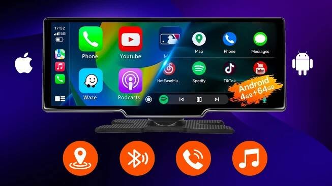 Save $80 on a 10-Inch Wireless Display That Supports CarPlay and Android Auto