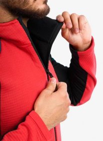 Fleece mikina pánská Montura Stretch Color Hoody Jacket - red/baltic
