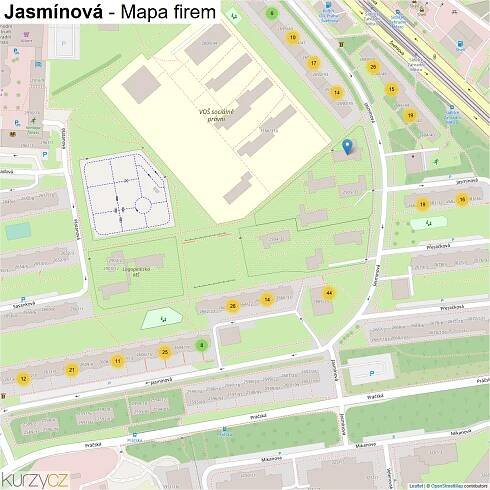 Jasmínová - mapy | Kurzy.cz