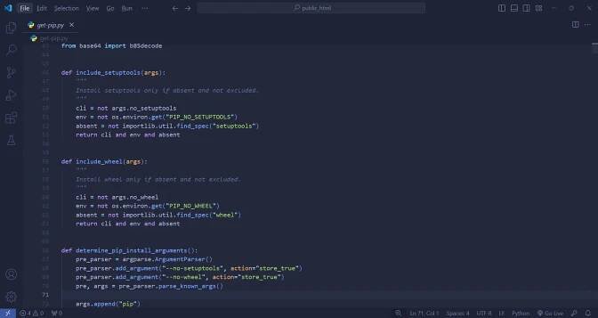 IDE-экран зеленая тема питон