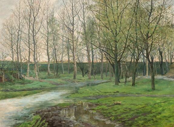 Antonín Slavíček - Předjaří na okořském potoce