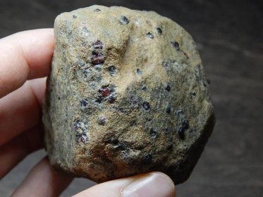 České granáty (pyrop) v mateční hornině, ČR  - Minerály a zkameněliny