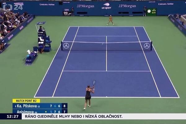Plíšková odvrátila mečbol a na US Open je ve 3. kole, český pár ve čtyřhře narazil – ČT sport – Česká televize