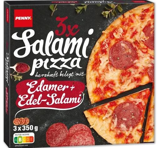 PENNY Pizza Salami je 3 x 350g-Packung 
