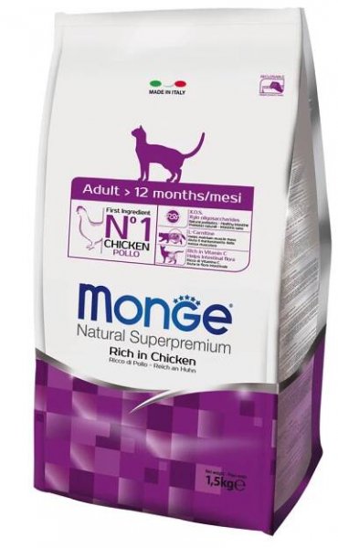 Monge Natural Superpremium Adult Cat - 3 x 1,5 kg