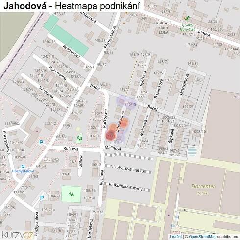 Mapa Jahodová - Firmy v ulici.