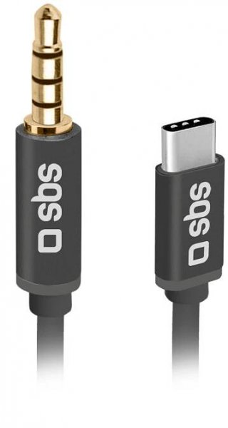 SBS - Adaptér USB-C/Jack 3,5 mm male, 1 m, čierna