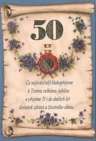 Nekupto Birthday card 50 heart greeting card - VMD parfumerie - drogerie