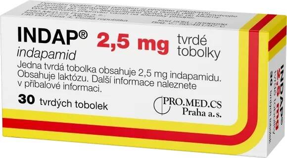 INDAP 2,5 mg tvrdé tobolky