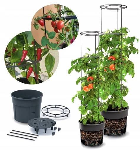 Květináč pro pěstování rajčat, zeleniny, ovoce Tomato Grower 12L + 28L antracit