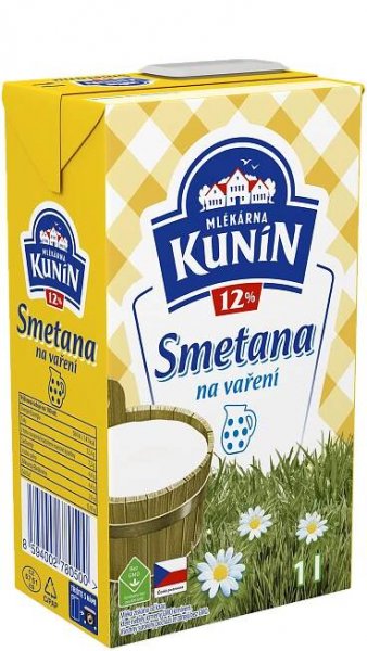 Smetana na vaření 12% Kunín 1l