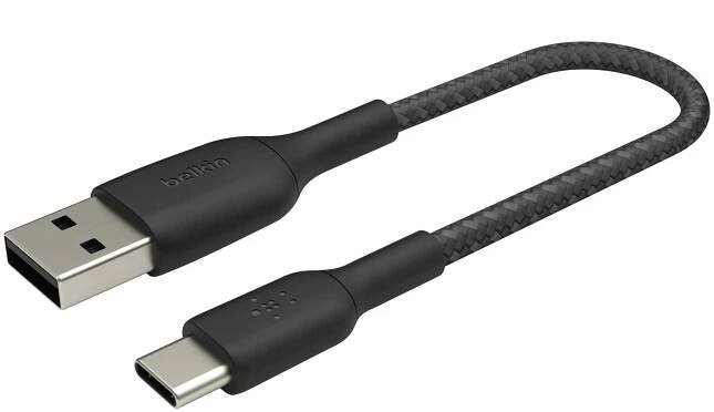 Belkin USB-C kabel, 15cm, černý - odolný