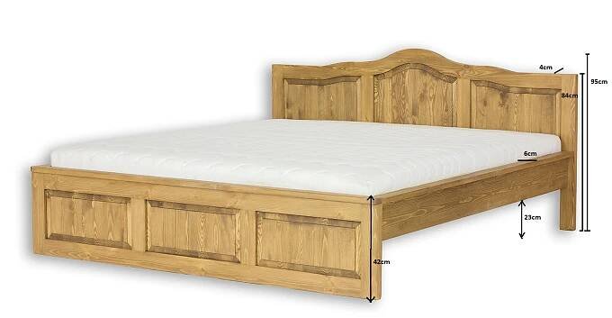 Drewmax LK703 - Dřevěná postel masiv rustikal 90 cm